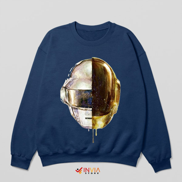 Nebula Daft Punk Helmet Graphic Navy Sweatshirt