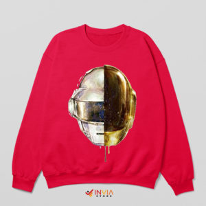 Nebula Daft Punk Helmet Graphic Red Sweatshirt