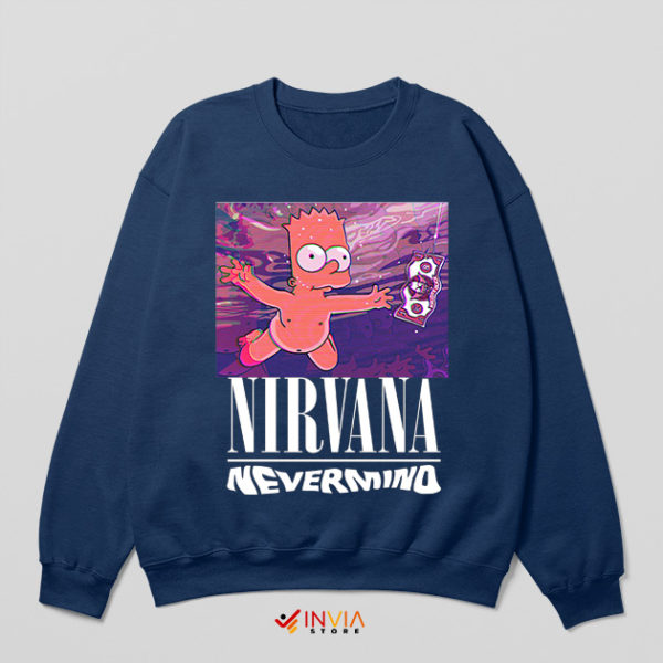 Nevermind Album Cover Baby Bart Navy Sweatshirt