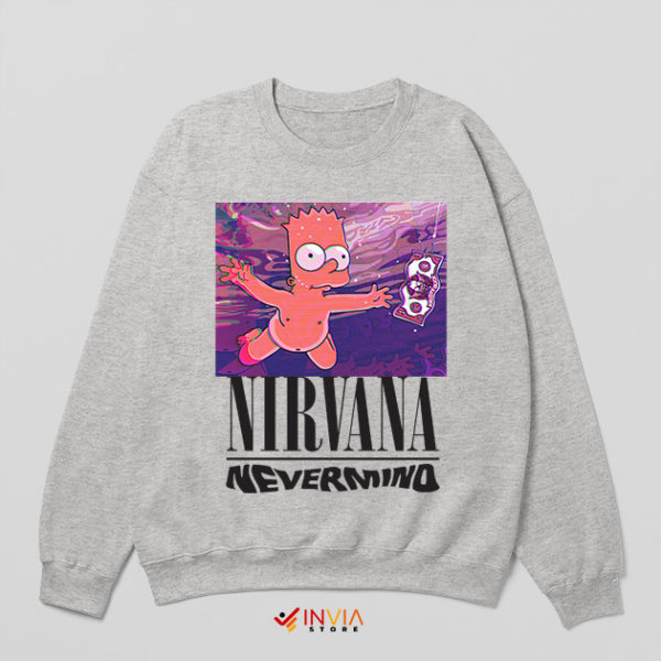 Nevermind Album Cover Baby Bart Sport Grey Sweatshirt