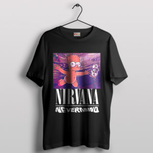 Nevermind Cover Art Meets Bart Simpson Black T-Shirt