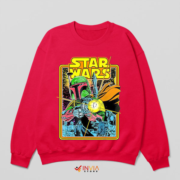 Original Book Boba Fett Star Wars Red Sweatshirt