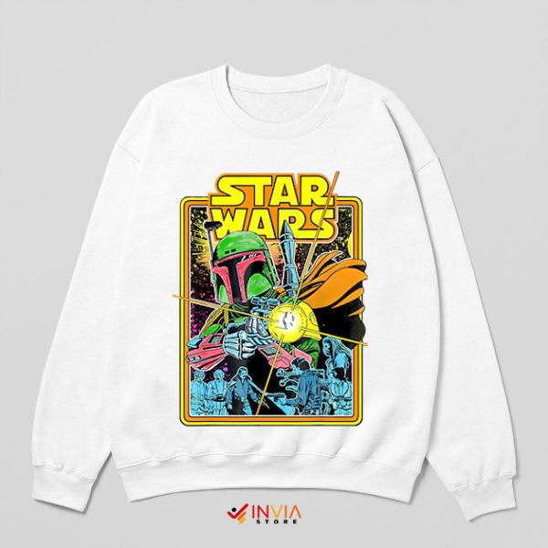 Original Book Boba Fett Star Wars White Sweatshirt