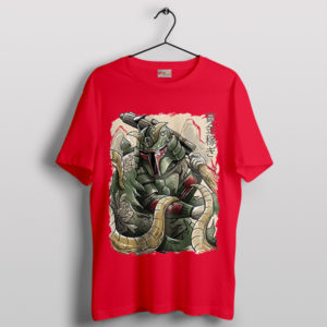 Paint Art Samurai Boba Fett Armor Red T-Shirt