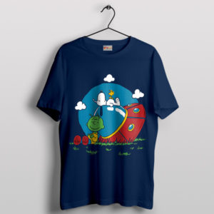 Peanuts Cartoon Trio Gift Merch Navy T-Shirt