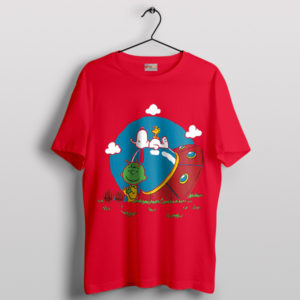 Peanuts Cartoon Trio Gift Merch Red T-Shirt