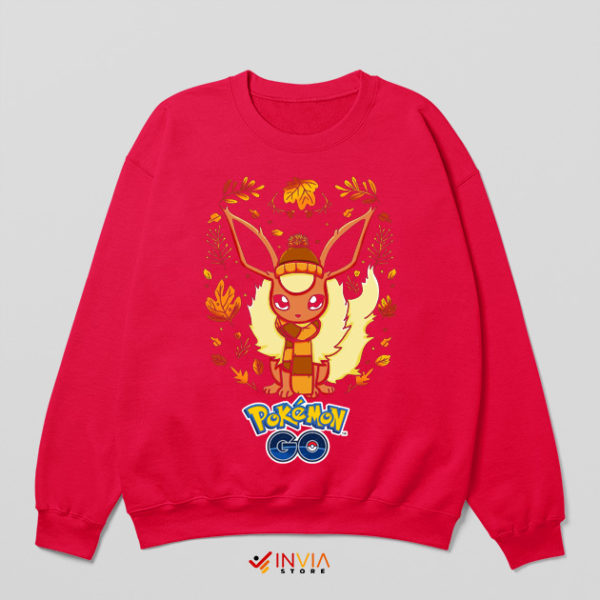 Pokemon Flareon Holiday Gifts Red Sweatshirt