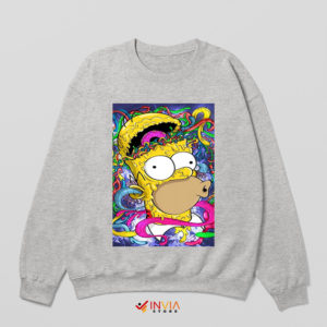 Pop Art Style Homer Head Donut Sport Grey Sweatshirt