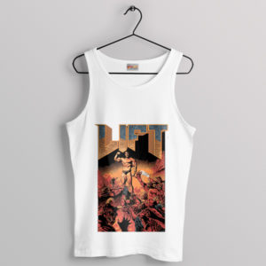 Poster Art Doom Games Arnold Gym White Tank Top