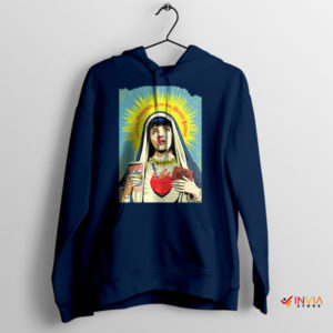 Pulp Fiction Mrs Wallace Saint Jesus Navy Hoodie