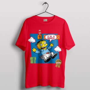 Ralph Wiggum Mario Bros 3 Game Over Red T-Shirt