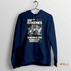Ramones Tour Flyer Hollywood Palladium Navy Hoodie