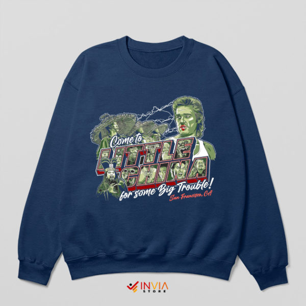 Retro Big Trouble in Little China Navy Sweatshirt