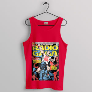 Retro Comic Art Radio Ga Ga Red Tank Top