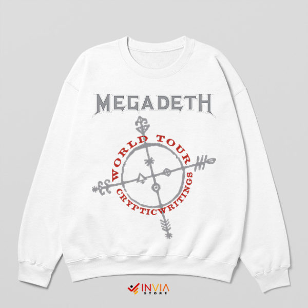 Retro Cryptic Writings Album Art White Sweatshirt