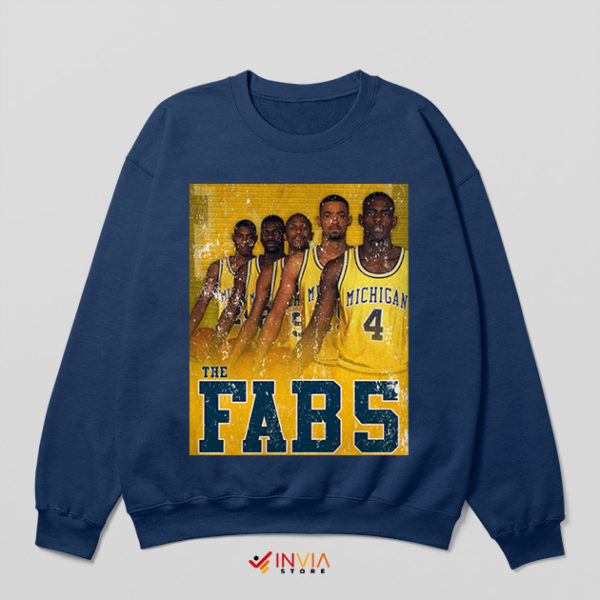 Retro Fab 5 Basketball Merch Navy Sweatshirt