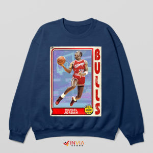 Retro Jordan Bulls Basketball Card Navy Sweatshirt