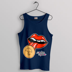 Rock Out Squid Game 2 Tongue Navy Tank Top