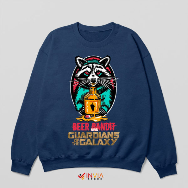 Rocket Raccoon Marvel Beer Pandit Navy Sweatshirt