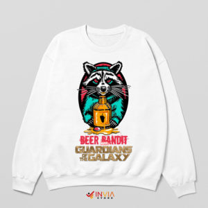 Rocket Raccoon Marvel Beer Pandit White Sweatshirt