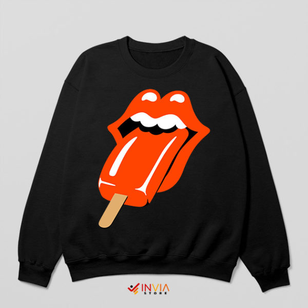 Rolling Stone Covers Lollipop Tongue Black Sweatshirt