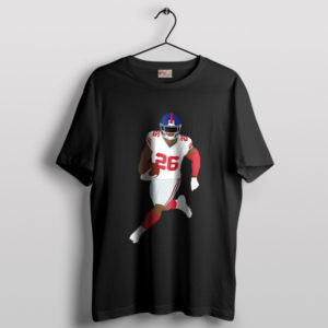 Saquon Barkley Legs Run NY Giants Black T-Shirt