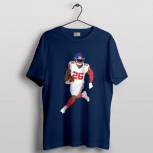 Saquon Barkley Legs Run NY Giants Navy T-Shirt