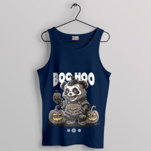 Scary Halloween Boo Panda Bear Navy Tank Top