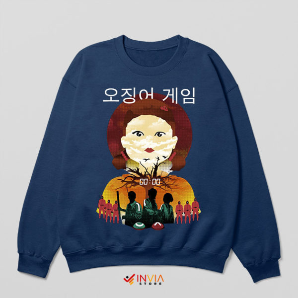 Series Squid Game 2 Korean Art Navy Sweatshirt