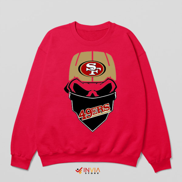 Skull Art Sanfran 49ers Graphic Red Sweatshirt