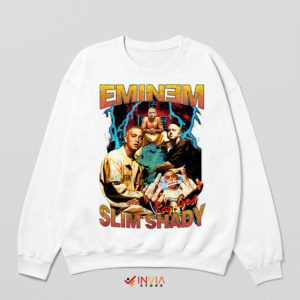 Slim Shady Vintage Graphic Eminem White Sweatshirt