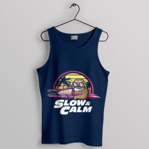 Sloth Slow Smile and Furious Movie Navy Tank Top