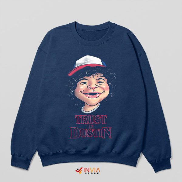 Smile Dustin Season 4 Stranger Things Navy Sweatshirt