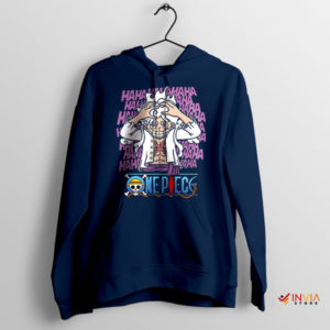 Smiling Face Luffy Gear 5 Manga Navy Hoodie