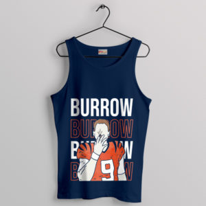 Smoke Cigar Burrow Cincinnati Bengals Navy Tank Top