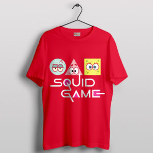 Squidward and Friends Squid Game Series Red T-Shirt