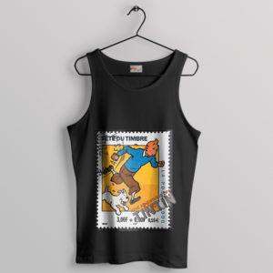 Stamp Collecting Adventures of Tintin Black Tank Top