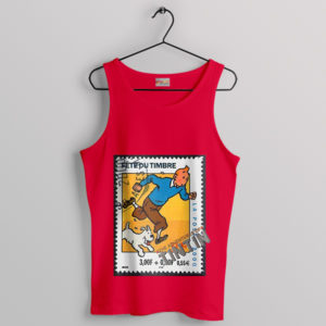 Stamp Collecting Adventures of Tintin Red Tank Top