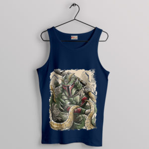 Star Wars Ronin Samurai Boba Fett Navy Tank Top