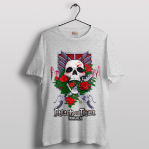 Sugar Skull Rose Attack on Titan Sport Grey T-Shirt