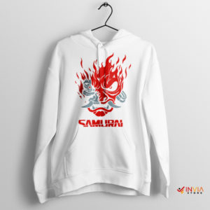 Symbol Art Samurai Cyberpunk 2077 White Hoodie