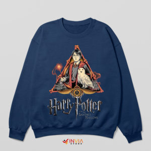 Symbol Deathly Hallows Hogwarts Navy Sweatshirt