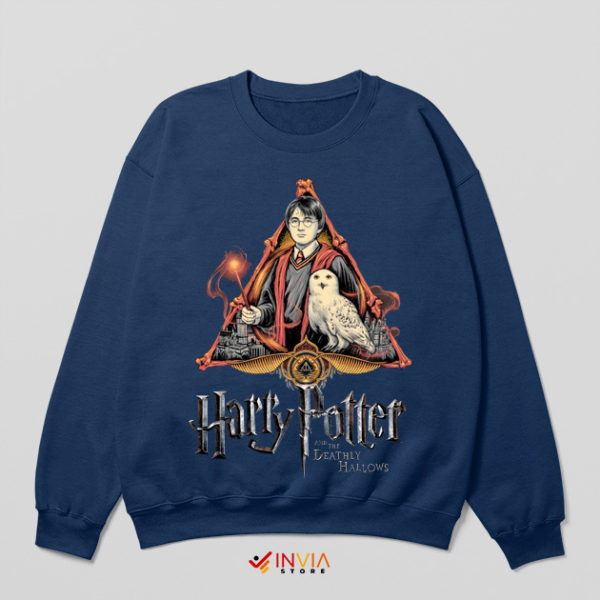 Symbol Deathly Hallows Hogwarts Navy Sweatshirt