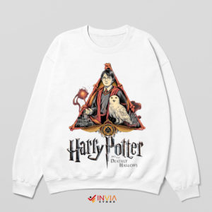 Symbol Deathly Hallows Hogwarts White Sweatshirt