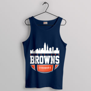 Tallest Buildings Cleveland Browns Navy Tank Top