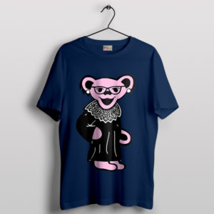 Teddy Bear Grateful Dead Cartoon Navy T-Shirt