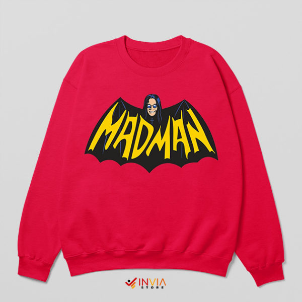 The Batman Symbol Ozzy Osbourne Red Sweatshirt