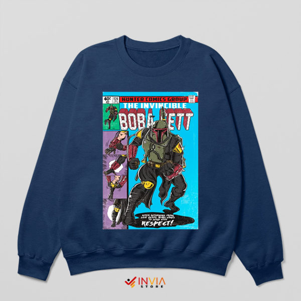 The Invincible Boba Fett Armor Navy Sweatshirt