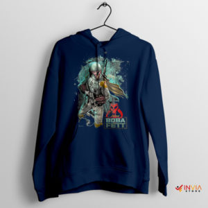 The Legacy of Boba Fett Paint Art Navy Hoodie