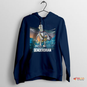 The Mandalorian Bender Futurama Door Navy Hoodie